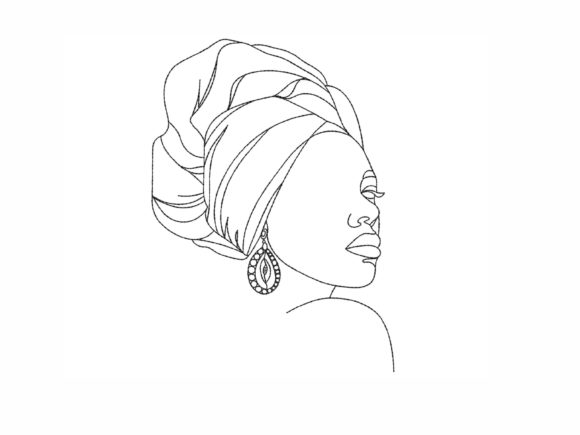 African Woman: A Striking Embroidery Design for Brand Identity