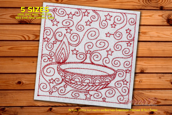 Decorative Diwali Candle Redwork Review