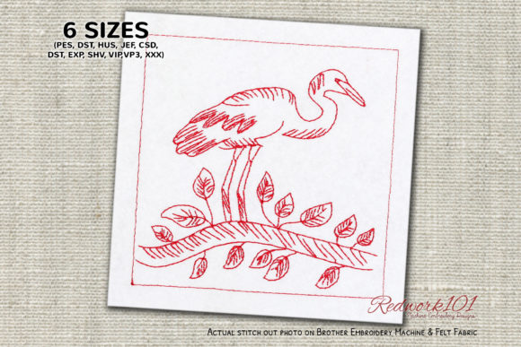 Great Egret Sitting on Branch Embroidery Design Review