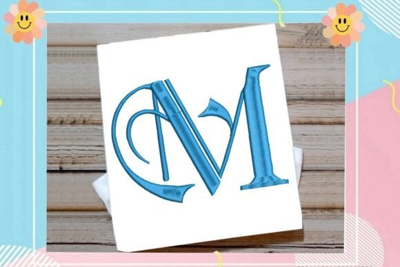 Initial M Elegant Vintage Monogram: A Timeless Touch for Holiday Embroidery