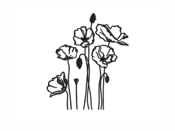 Poppies: A Floral Embroidery Design with Heartfelt Charm