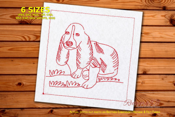 Puppy Basset Hound: A Charming Embroidery Design for Personalized Gifts