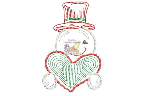 Snowman with Heart: A Charming Christmas Embroidery for Personalized Gifts