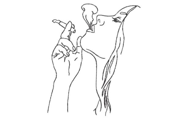 Woman Smoking Minimalist Sketch Review